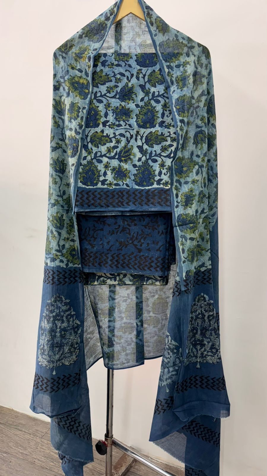 Elegant Ajrakh Printed Cotton Dress Material