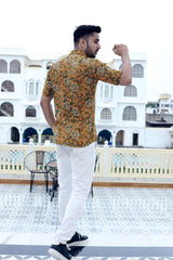 Men's Shirt | Pure Cotton Hand Block Printed Half Sleeve