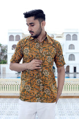 Men's Shirt | Pure Cotton Hand Block Printed Half Sleeve