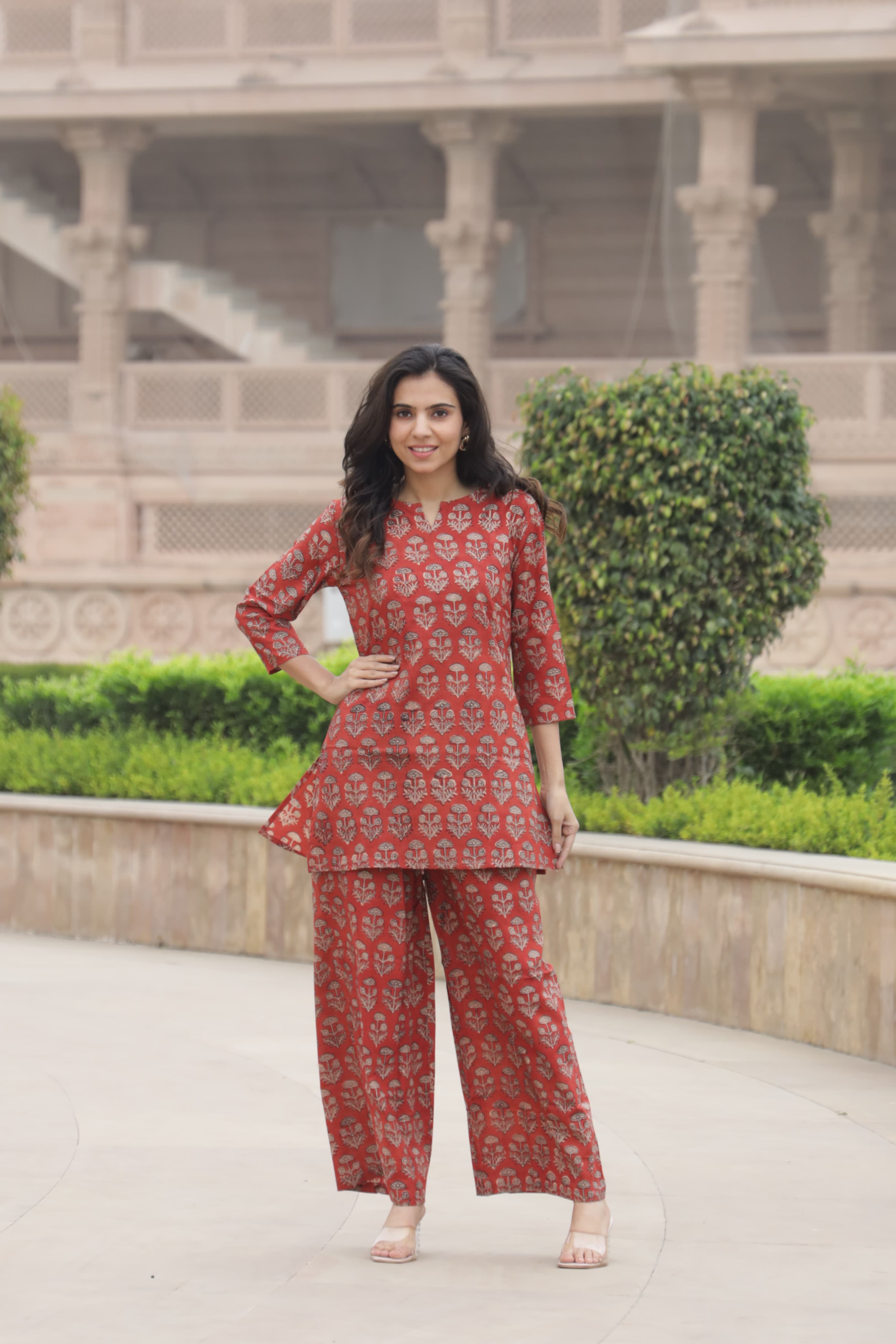Handblock Kurti Plazo Set – Summer Special Dress