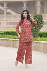 Handblock Kurti Plazo Set – Summer Special Dress