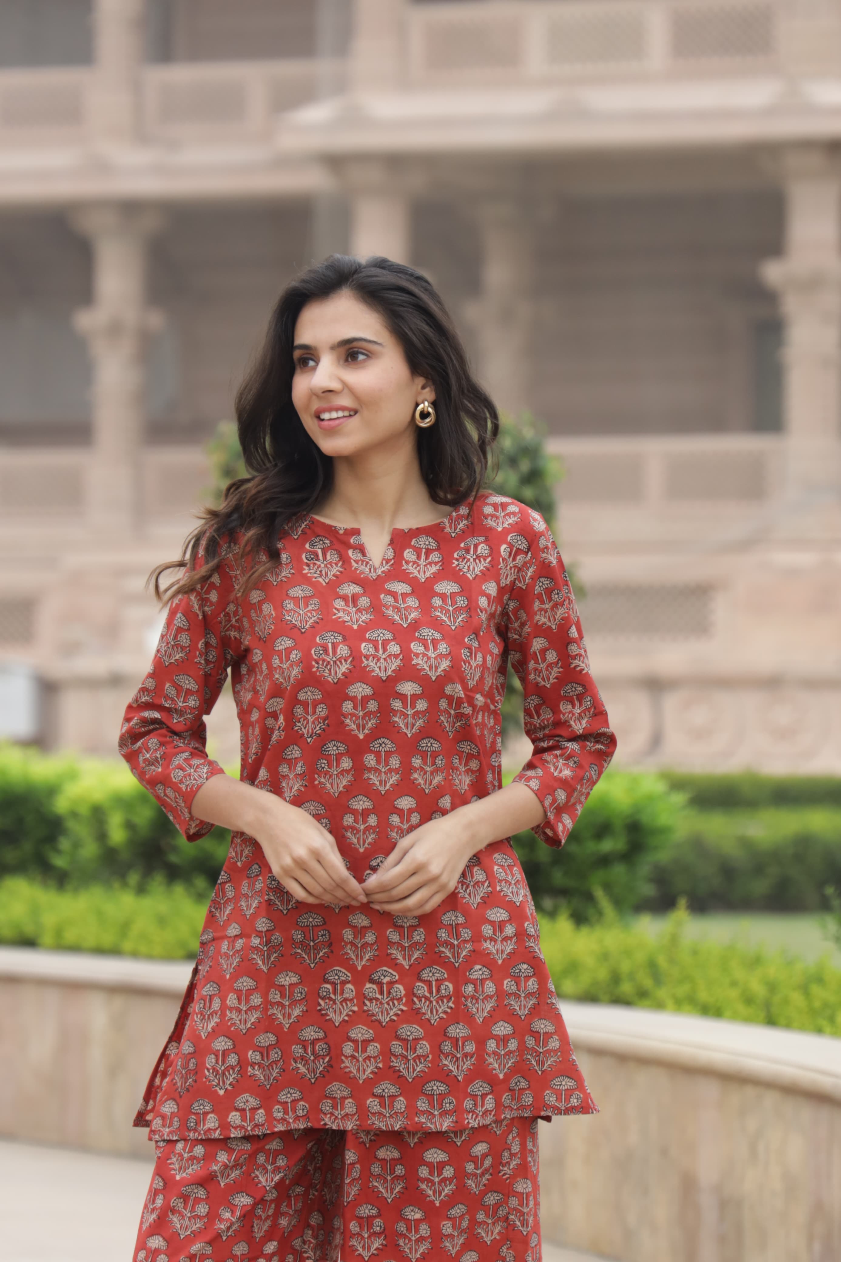 Handblock Kurti Plazo Set – Summer Special Dress