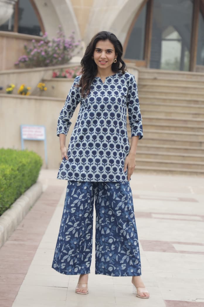 Handblock Cotton Co-Ord Dress