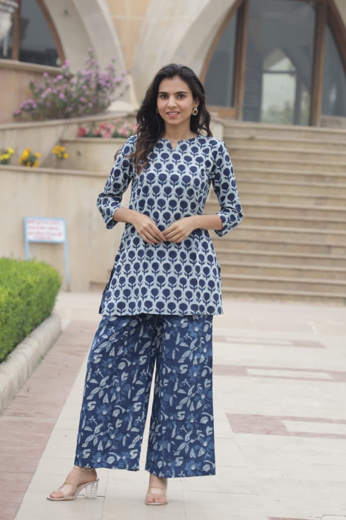 Handblock Cotton Co-Ord Dress