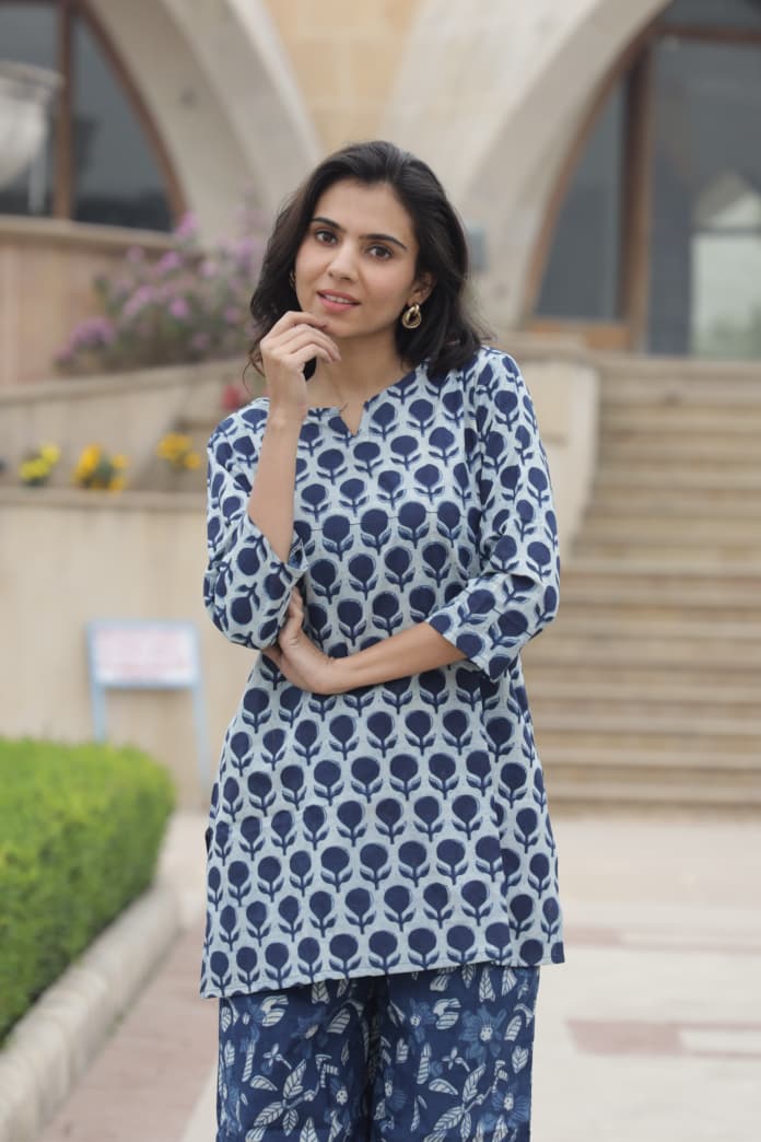 Handblock Cotton Co-Ord Dress