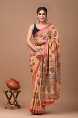Linen Saree | Pure Handcrafted Natural Dye