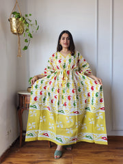 Women's Long Kaftan | Natural Dye Pure Cotton Kaftan