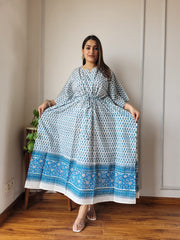 Women's Long Kaftan | Authentic Hand Block Printed Dress