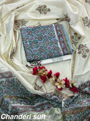Heritage Hand Block Chanderi Silk Suit Dress Material
