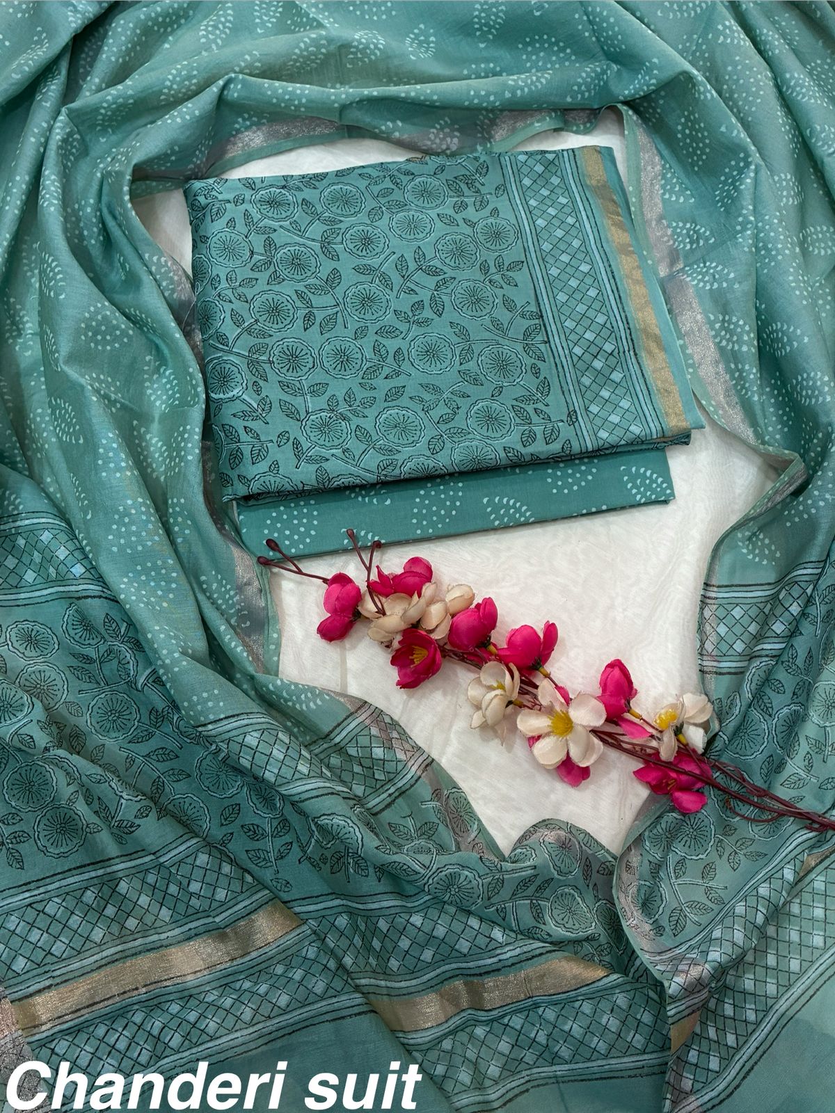 Premium Chanderi Silk Suit Dress Material for Women