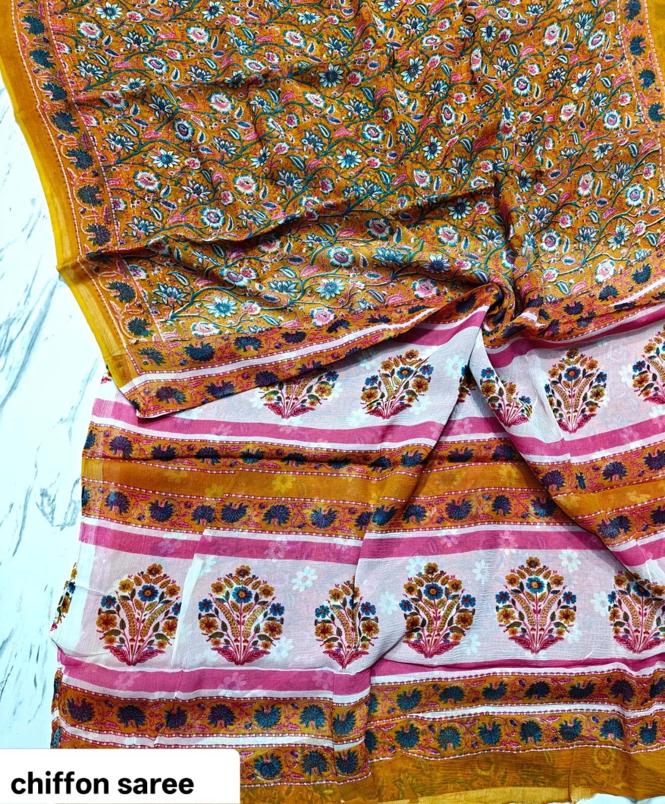Double Diamond Chiffon Saree – Elegant Soft & Flowy Party Wear Saree