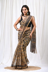 Elegant Kota Doriya Block Print Saree