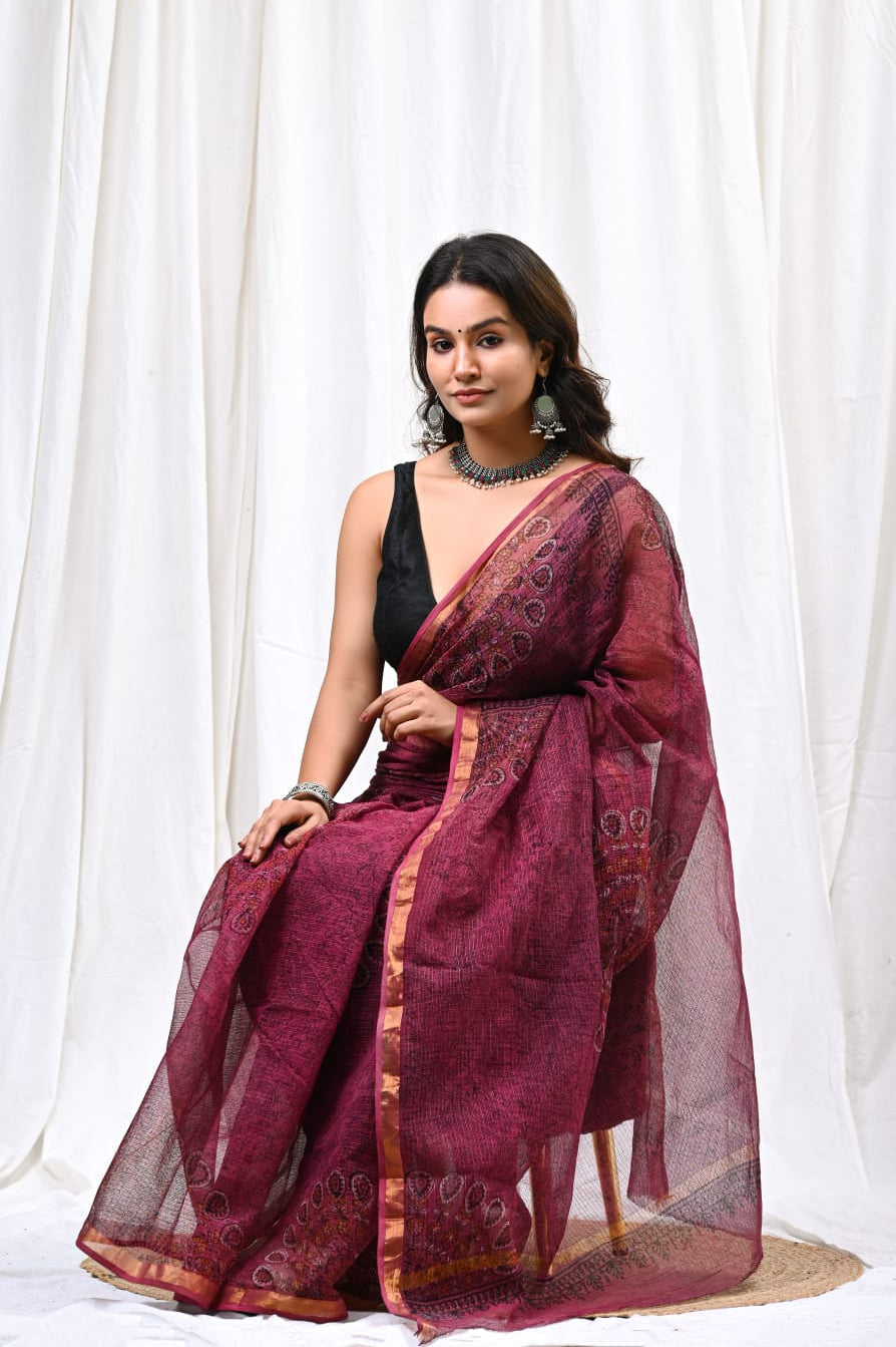 Pure Kota Doria Sarees – Light & Graceful
