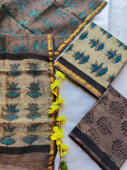 Women's Chanderi Suit | Designer Hand Block Printed Silk Suit