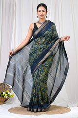 Premium Hand Block Maheshwari Silk Saree