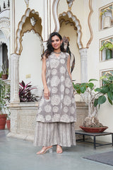 Women's Kurti Palazzo Set | Authentic Bagru Print