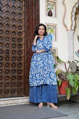 Women's Kurti Palazzo Set | Designer Bagru Print Collection