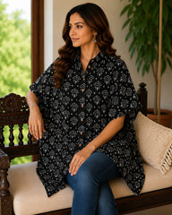 Women's Pure Cotton Short Kaftan Shirt | Handcrafted Collection