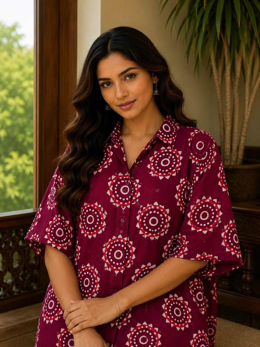 Women's Hand Block Printed Short Kaftan Top | Pure Cotton
