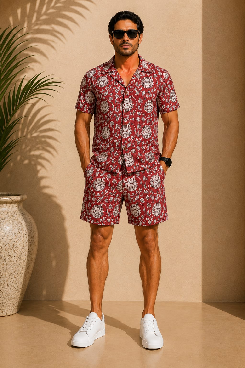 Hand Block Printed Men's Cotton Co-Ord Set