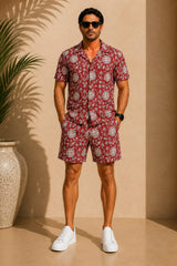 Hand Block Printed Men's Cotton Co-Ord Set