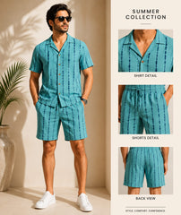 Handcrafted Cotton Summer Co-Ord Set for Men