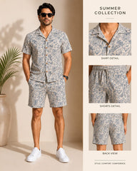 Stylish Men's Pure Cotton Shirt & Shorts Set
