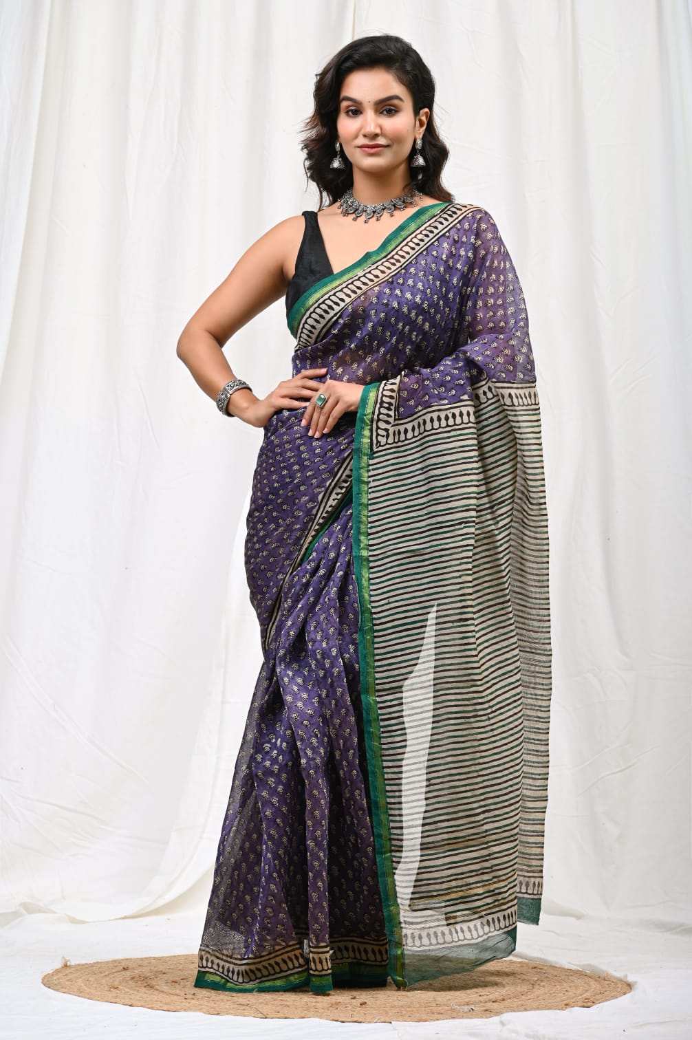Traditional Chanderi Silk Saree – Natural Dye Handcrafted Elegance