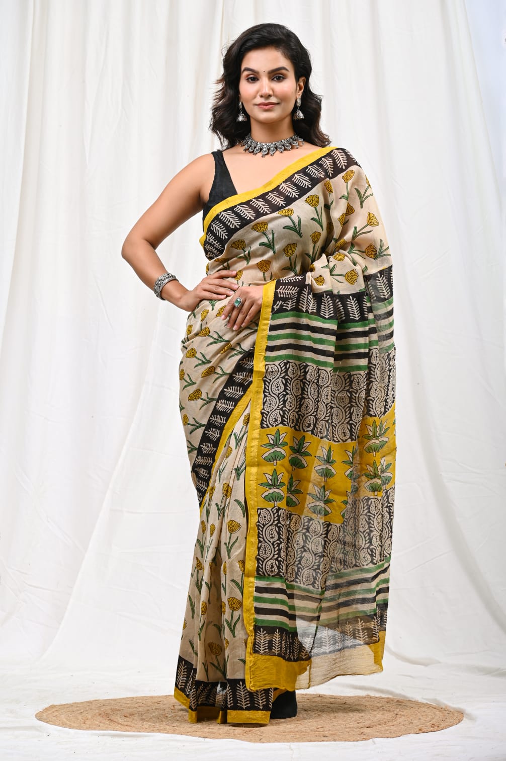 Premium Natural Dye Chanderi Silk Saree