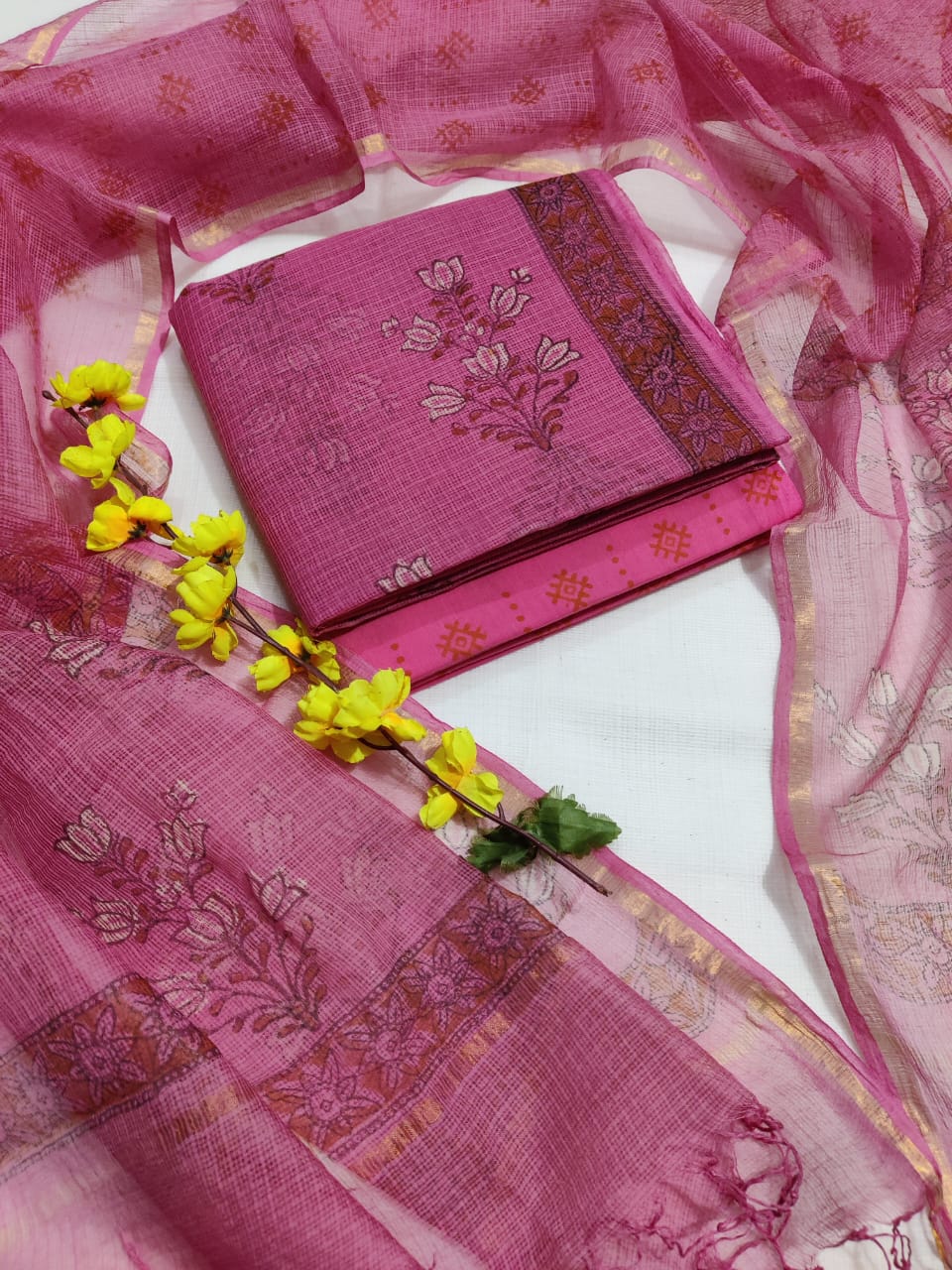Women's Kota Doria Suit | Artisan Handcrafted Summer Wear