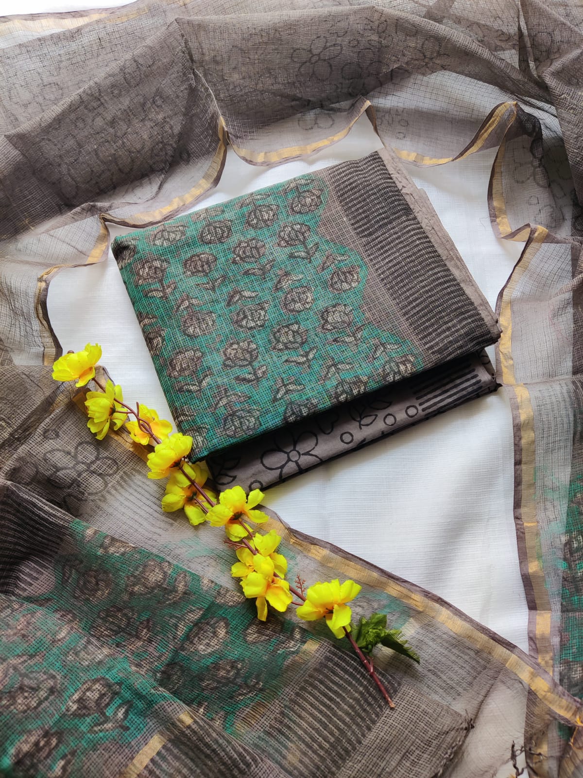 Women's Kota Doria Suit | Elegant Hand Block Printed Collection