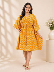Women's Short Kaftan | Pure Cotton Hand Block Printed