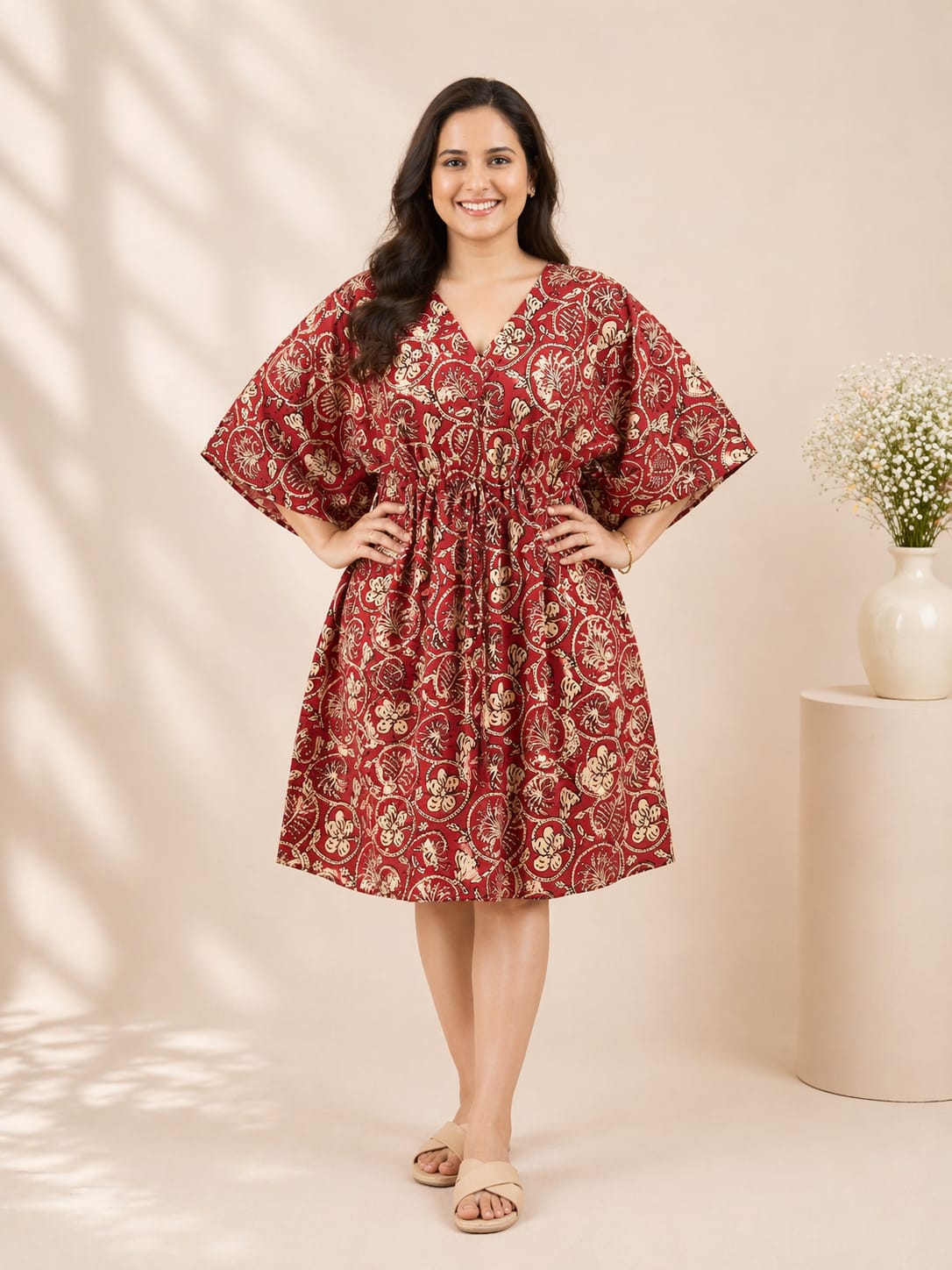 Women's Premium Ethnic Cotton Short Kaftan