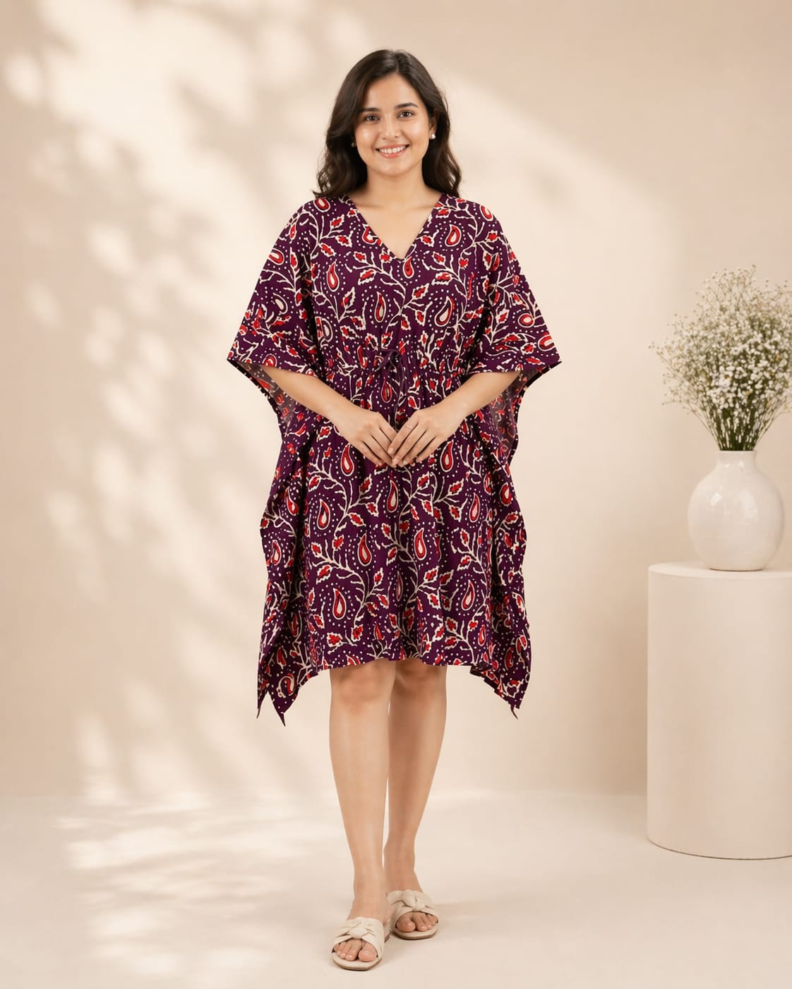 Women's Short Kaftan | Premium Pure Cotton Free Size