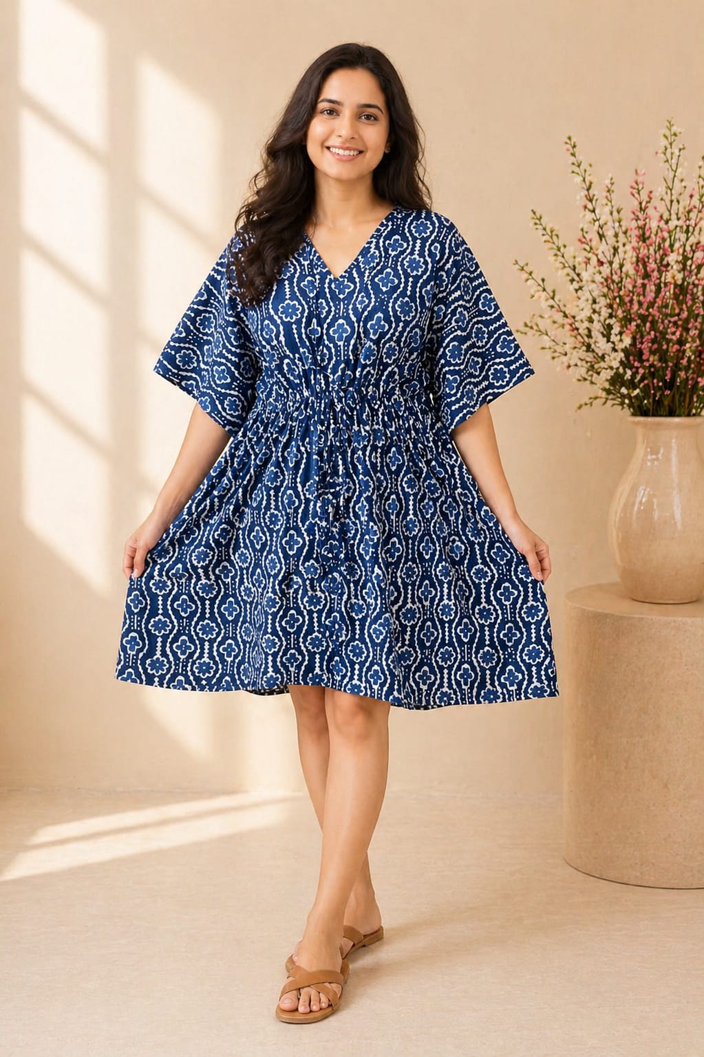 Women's Free Size Cotton Short Kaftan