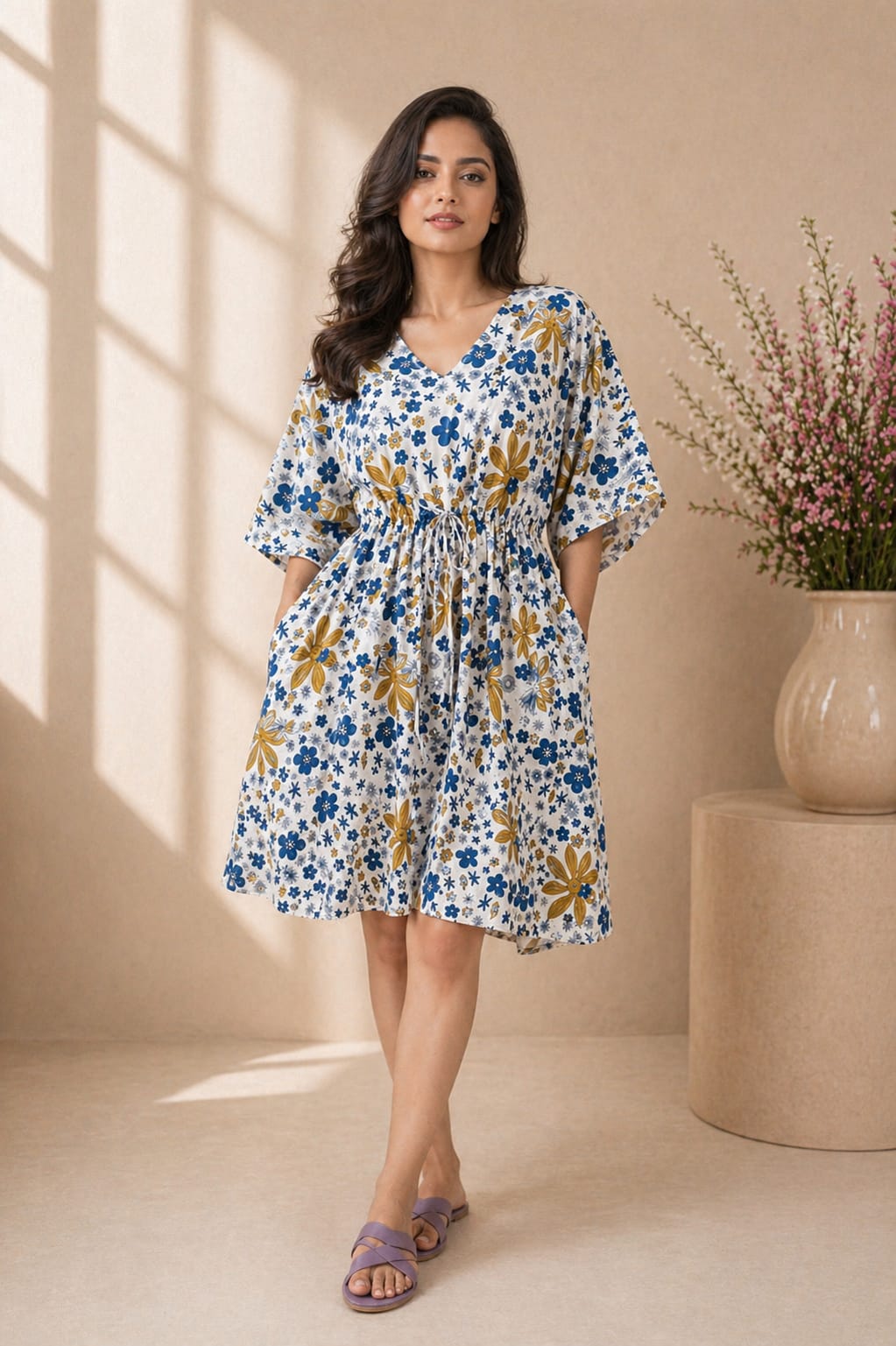 Women's Everyday Pure Cotton Short Kaftan