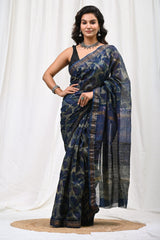 Elegant Maheshwari Silk Saree – Pure Hand Block Print Collection