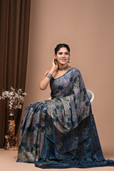 Exclusive Ajrakh Vanaspati Modal Silk Saree