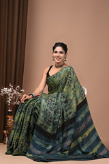 Exclusive Natural Dye Ajrakh Modal Silk Saree