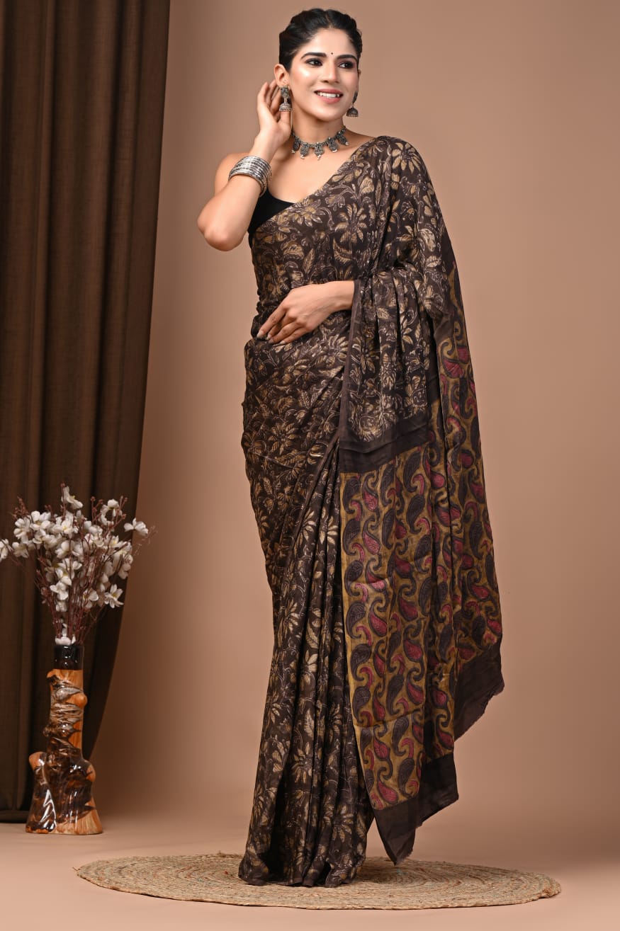 Vanspati Ajrakh Pure Modal Silk Saree