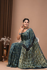 Vanaspati Ajrakh Modal Silk Designer Saree