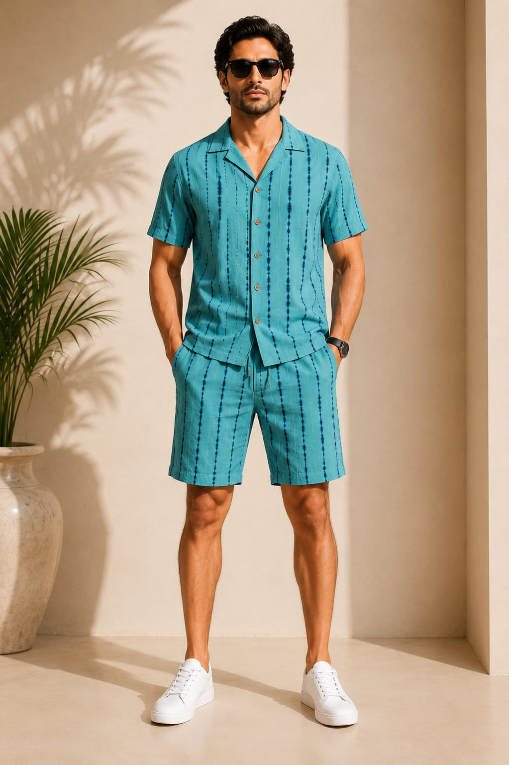Handcrafted Cotton Summer Co-Ord Set for Men