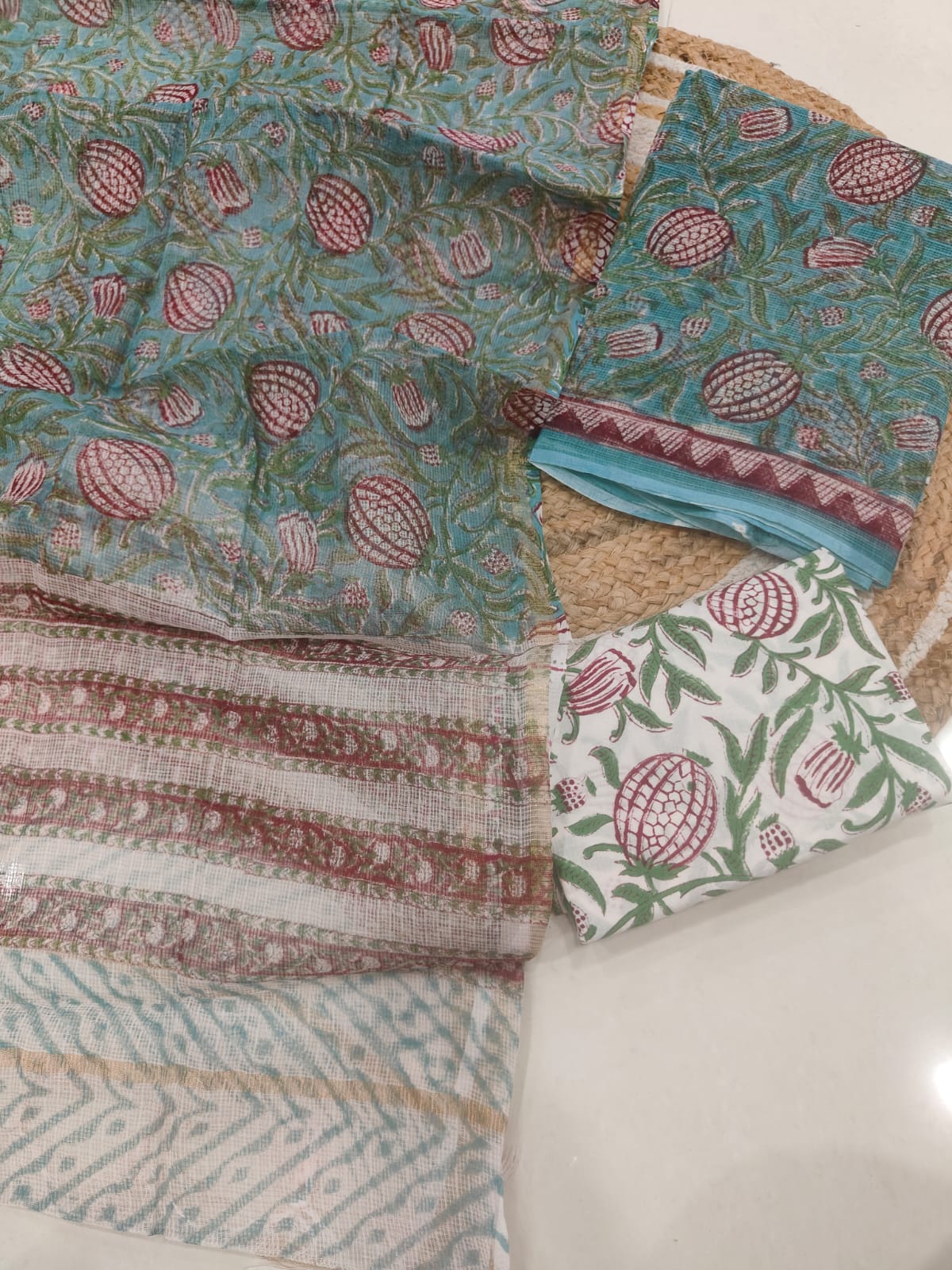 Women's Kota Doria Suit | Exclusive Hand Block Printed Dress Material