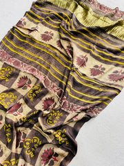 Pure Modal Gajji Silk Saree – Lagdi Patta Bagru Ajrakh Handblock Print with Blouse