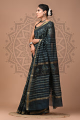 Pure Maheshwari Silk Hand Block Saree
