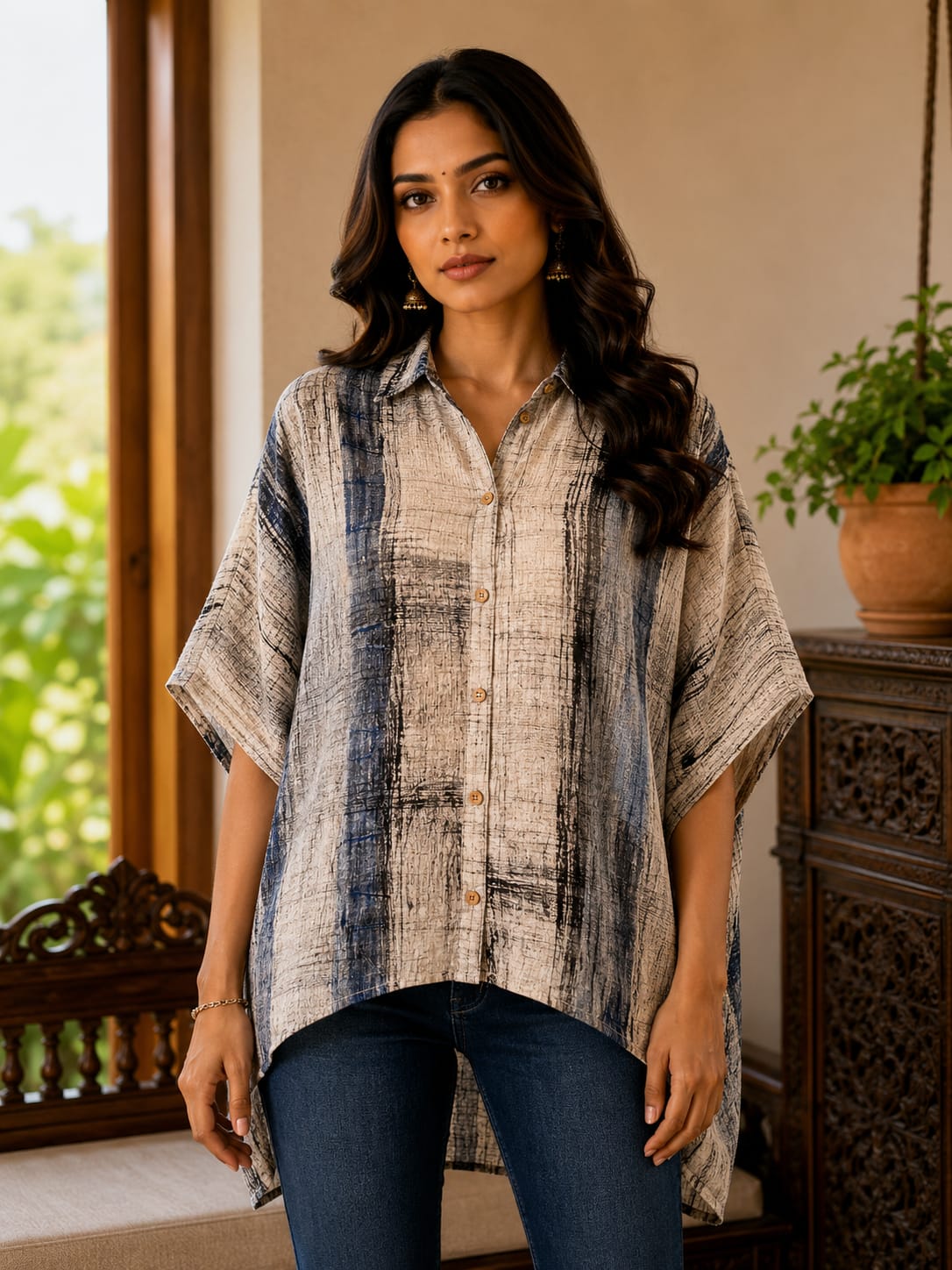 Women's Summer Pure Cotton Short Kaftan Top Collection