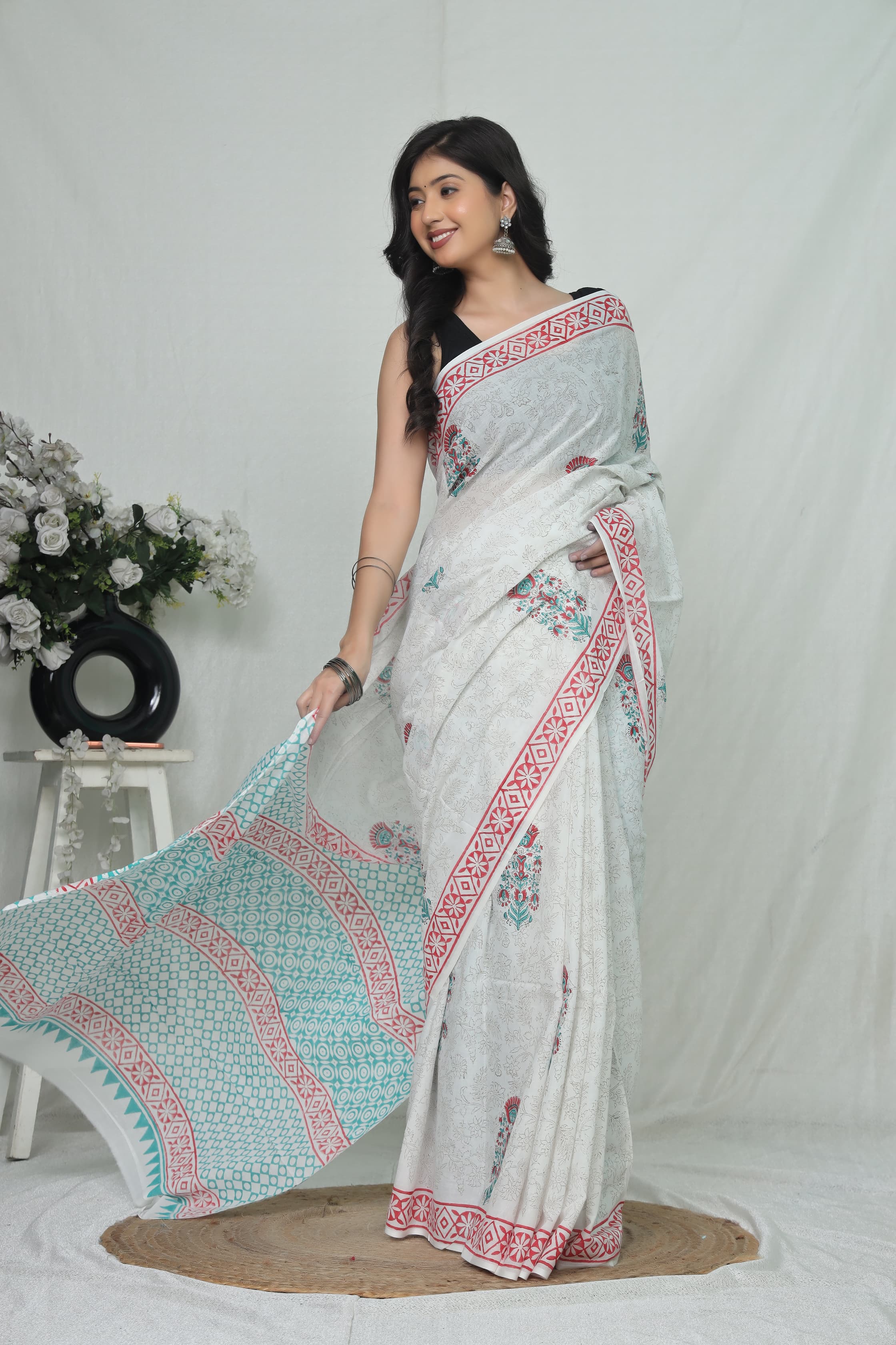 Soft & Breathable Bagru Print Cotton Saree