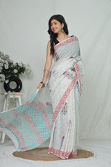 Soft & Breathable Bagru Print Cotton Saree