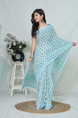Pure Cotton Bagru Saree | Hand Block Printed Collection