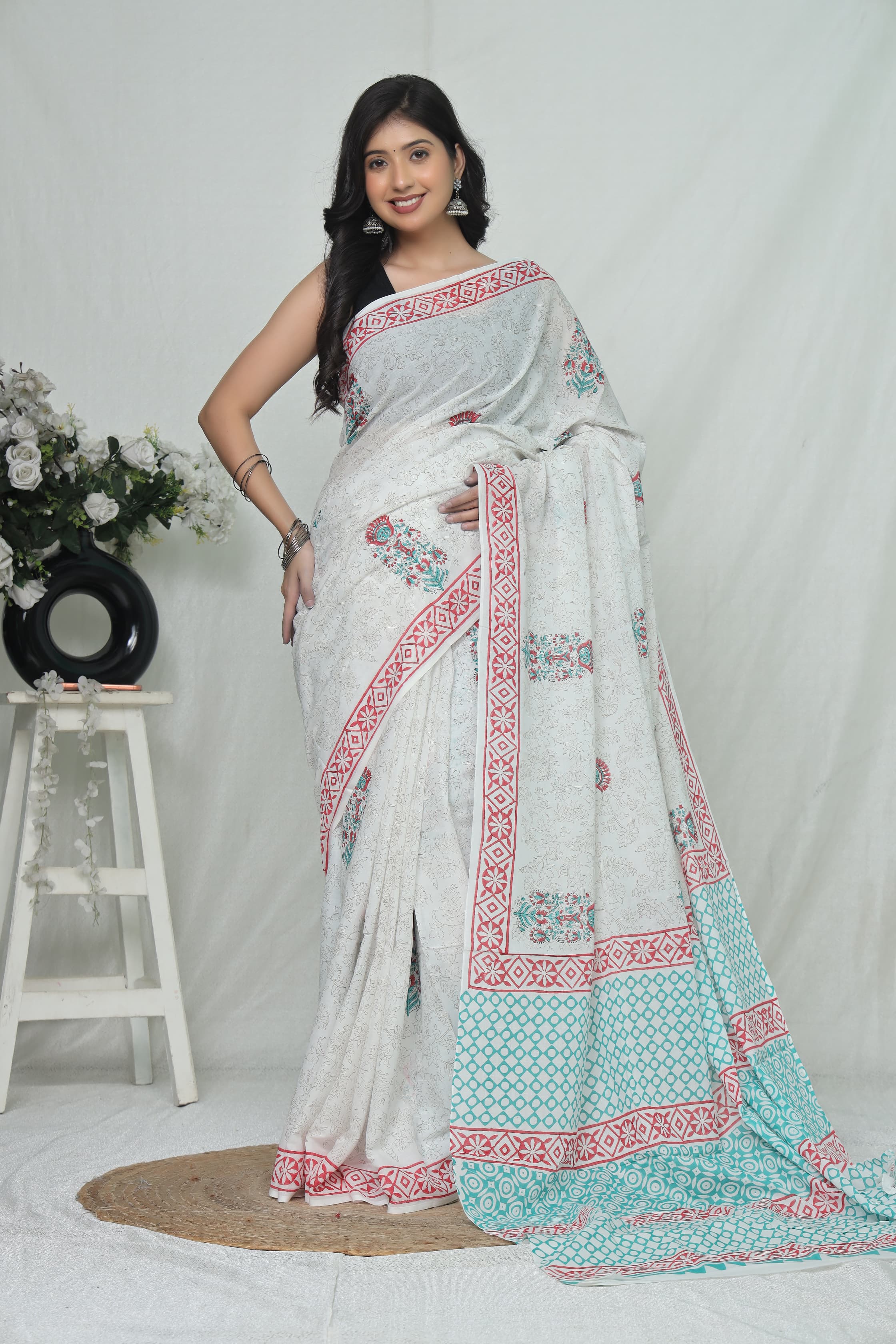 Soft & Breathable Bagru Print Cotton Saree